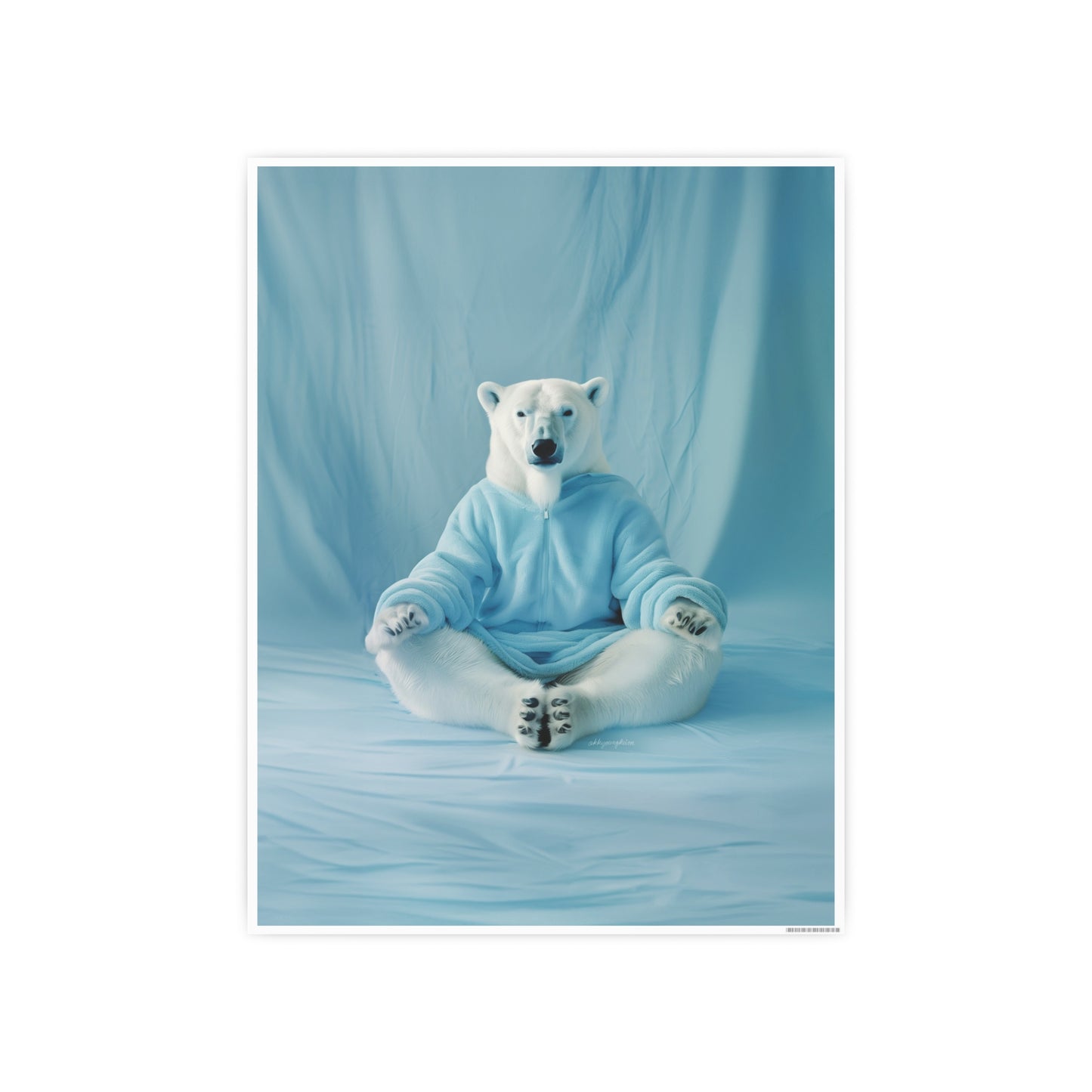 Polar Bear Yoga Meditate Art Poster