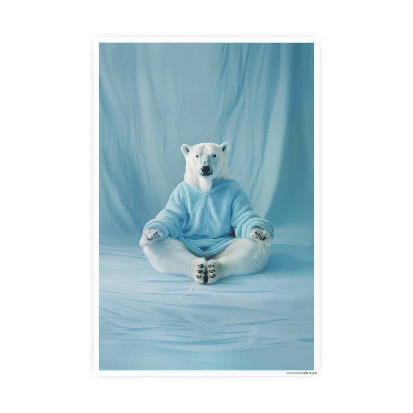 Polar Bear Yoga Meditate Art Poster