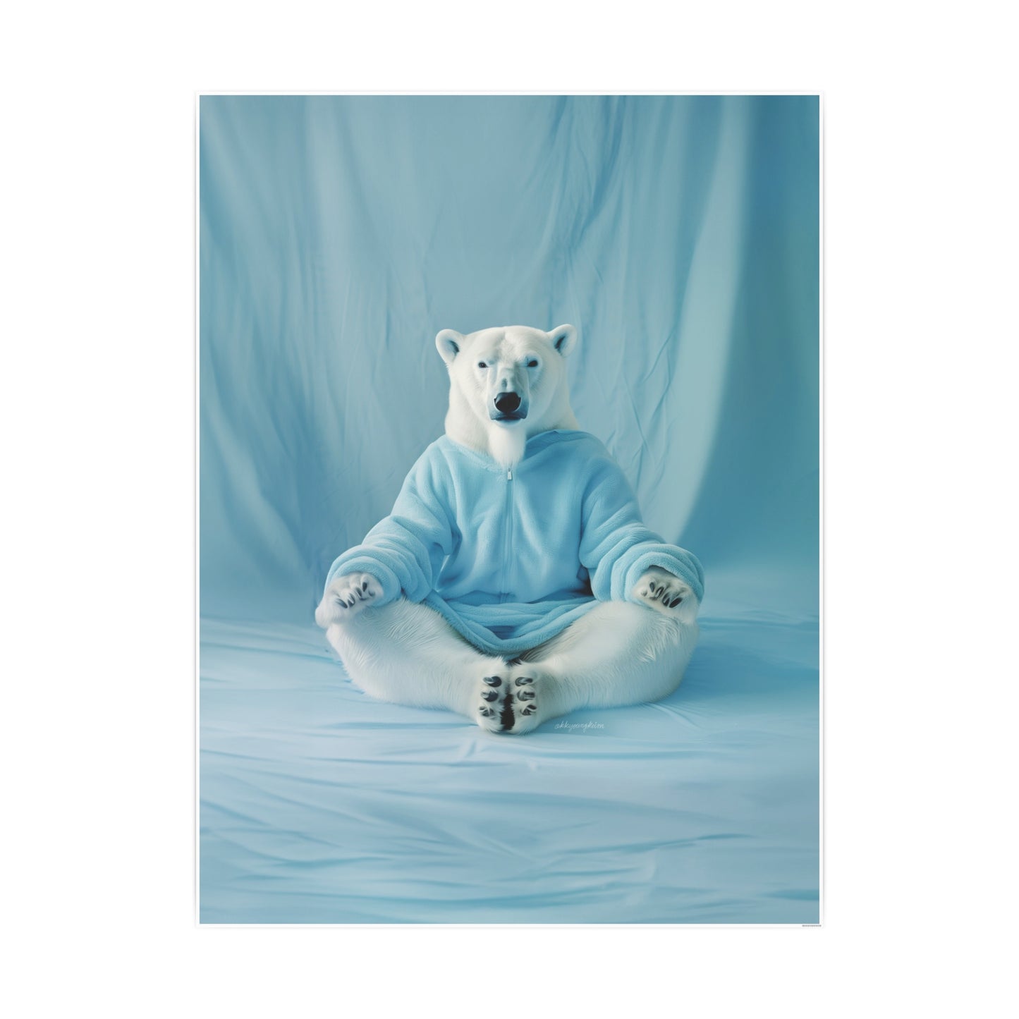 Polar Bear Yoga Meditate Art Poster