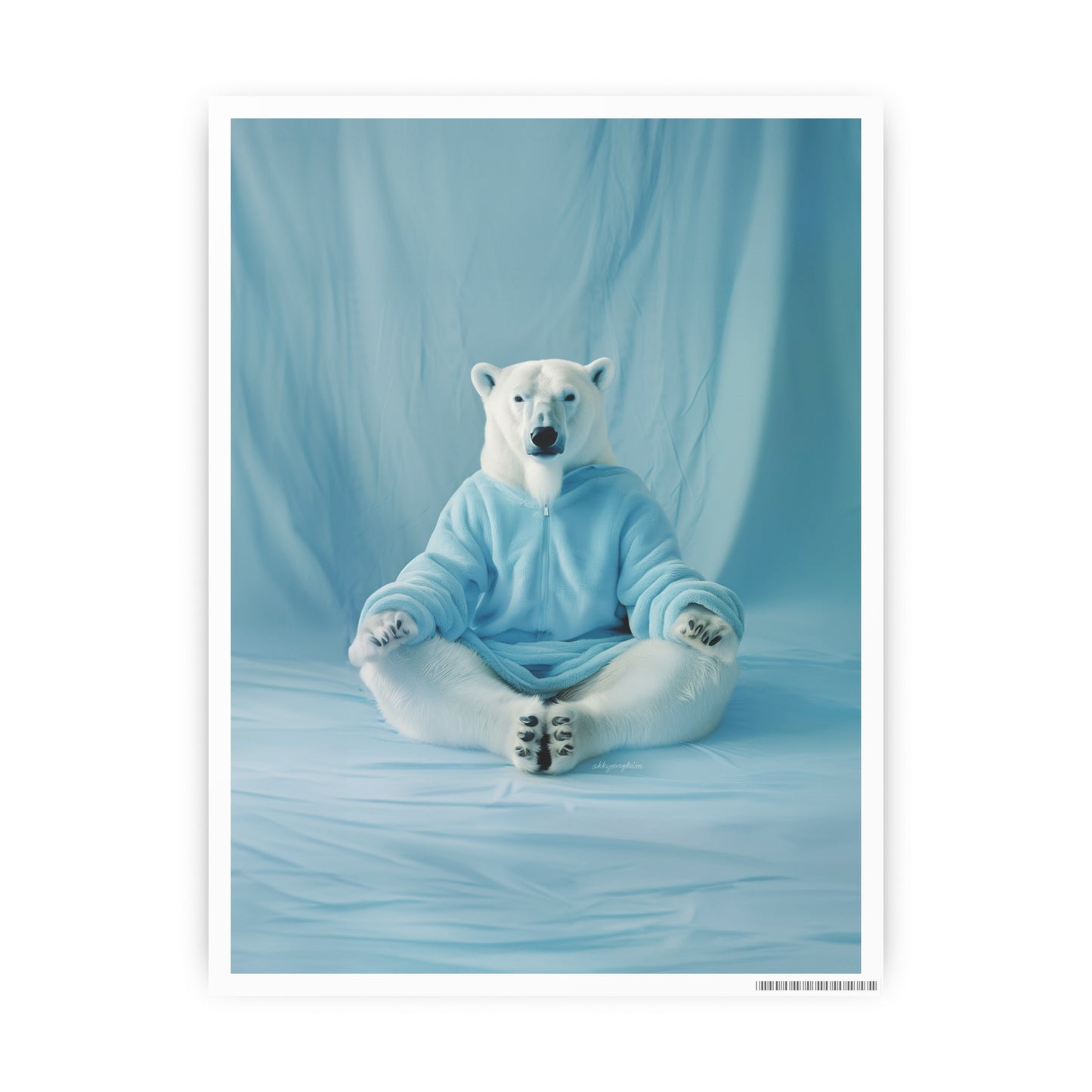 Polar Bear Yoga Meditate Art Poster