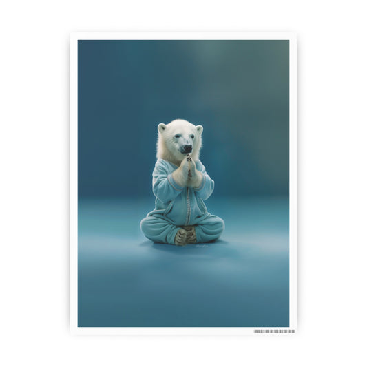 Polar Bear Yoga Meditate Art Poster