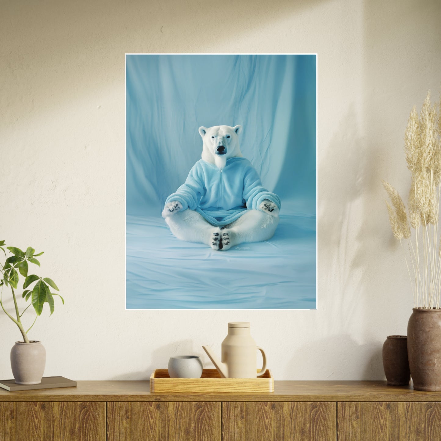 Polar Bear Yoga Meditate Art Poster