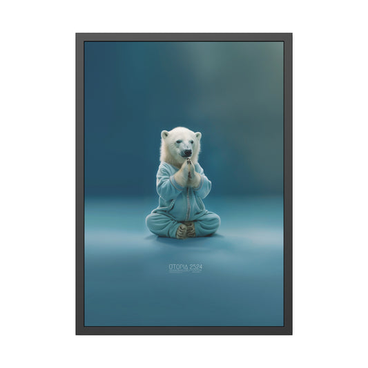 Baby Polar Bear Yoga Meditate Art Print - 28"x40" Editon 1/30