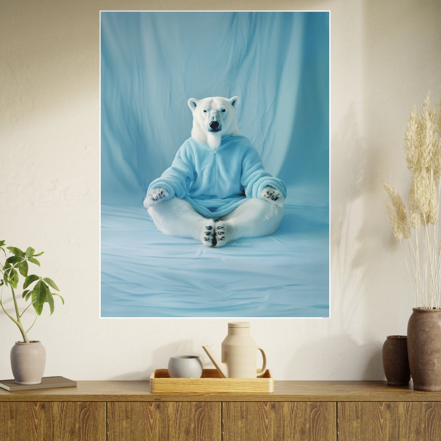 Polar Bear Yoga Meditate Art Poster